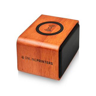 Hgtalare med trdls laddningsplatta Wooden