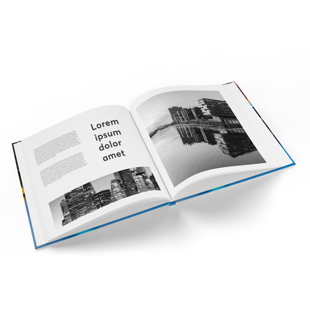 Hardcover-bcker med enfrgad innerdel.