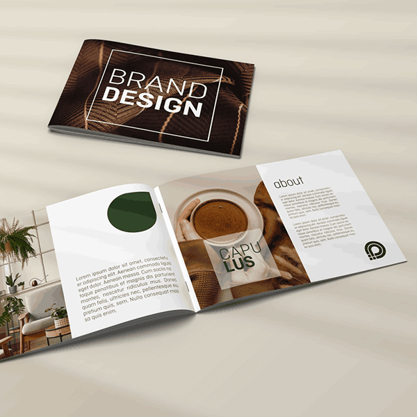bild Uppslagen broschyr i corporate design