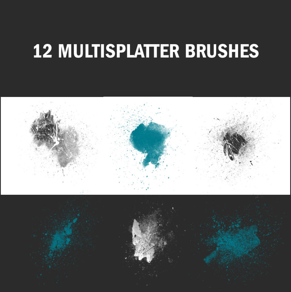 These multi-splatter brushes combine watercolours with splatters.
