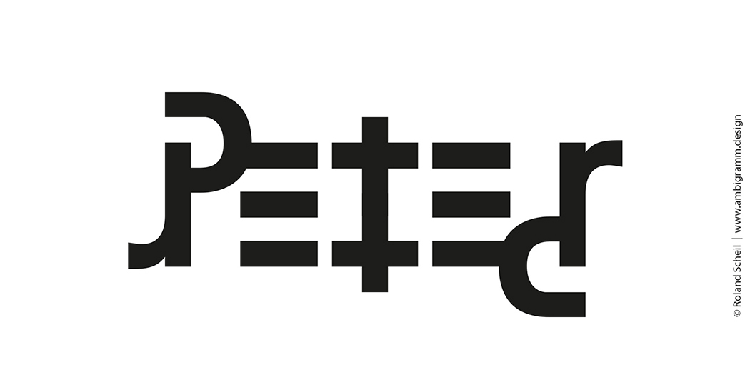 Ambigram design tutorial, an ambigram of the name Peter