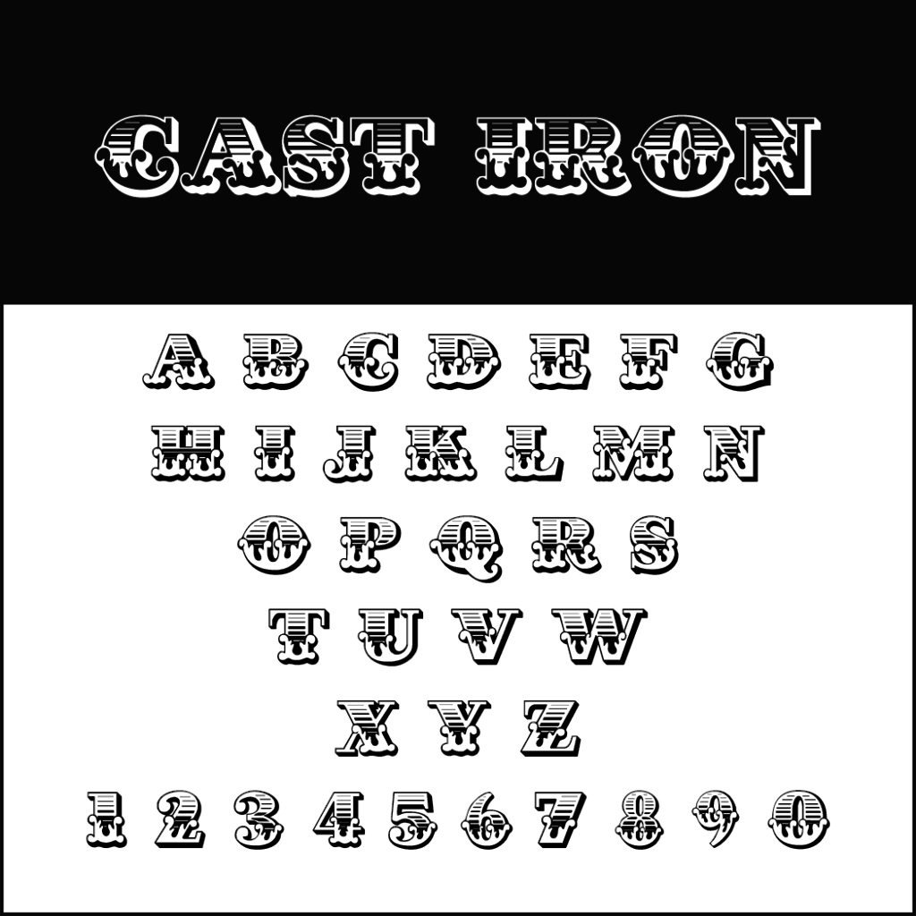 Vintage fonts - 50s - Cast Iron