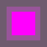 En ljus magenta fyrkant är centrerad i en dämpad lila fyrkant, båda mot en mörkgrå bakgrund. Formerna är kapslade, vilket skapar en skiktad, geometrisk look.